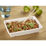 Box Bagasse 850 ml Weiß ungeteilt, 480 Stk/Krt (12 x 40 Stk)