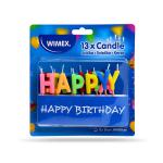 Kerzenset auf Holzpicker "HAPPY BIRTHDAY" 65mm [1 Set]