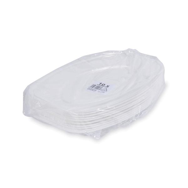 Party-Platte (XPS) oval weiß 45 x 30,5 cm [10 St.]