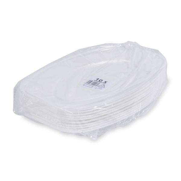 Party-Platte (XPS) oval weiß 55 x 36 cm [10 St.]