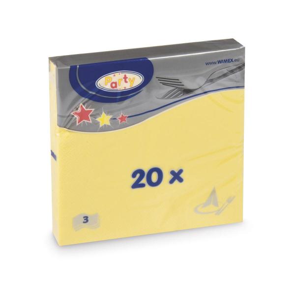 Serviette (PAP FSC Mix) 3-lagig gelb 33 x 33 cm [20 St.]