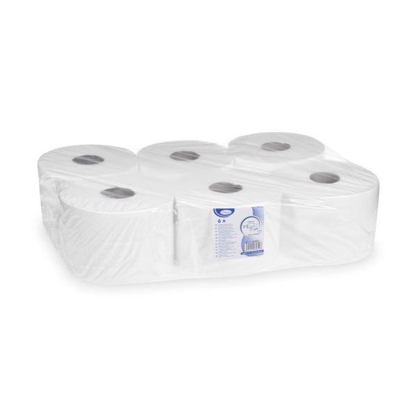 Toilettenpapier (FSC Mix) 2-lagig weiß `JUMBO` Ø20cm 200m 1050 Blatt [6 St.]