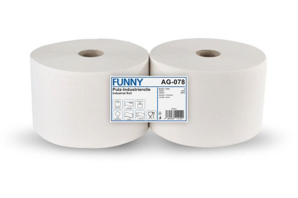 Industriepapierrollen, 2-lagig, 22x35cm, 1.500 Blatt, hochweiß