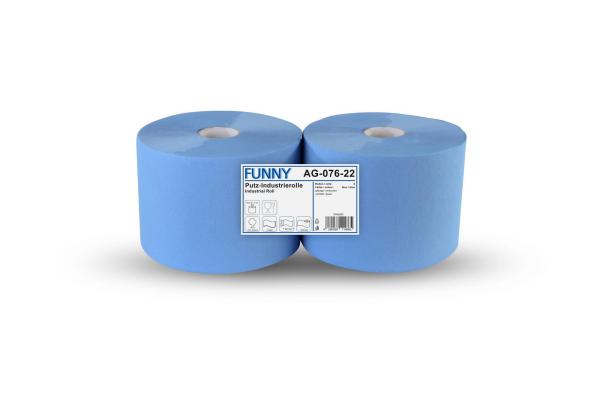 Industriepapierrollen, 2-lagig, 22x35cm, 1.000 Blatt, blau