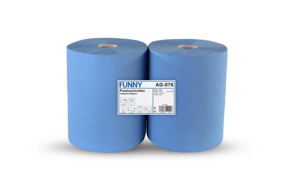 Industriepapierrollen, 2-lagig, 36x35cm, 1.000 Blattt, blau