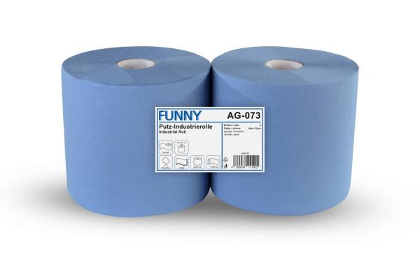 Industriepapierrollen, 3-lagig, 26x35cm, 500 Blatt, blau