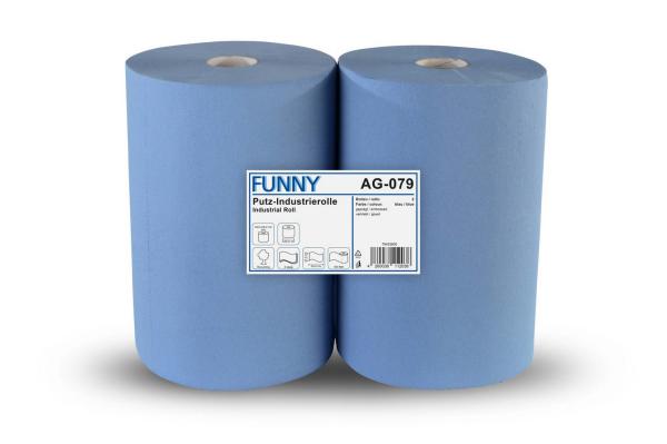 Industriepapierrollen, 3-lagig, 38x35cm, 500 Blatt, blau 