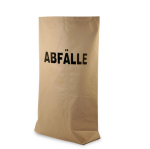 Papiermüllsäcke, 2-lagig, braun, 120 l, 700 x 950+220mm, Druck "Abfälle"