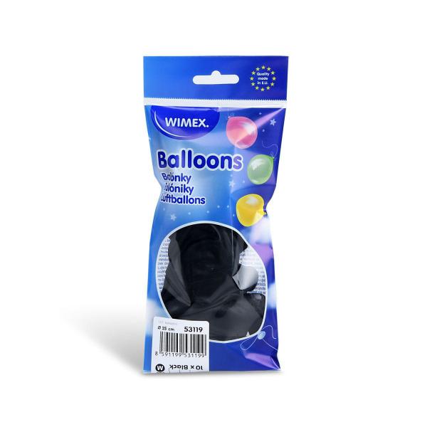 Luftballon schwarz Ø25cm `M` [10 St.]