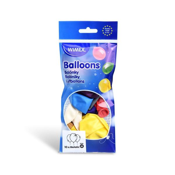 Luftballon metallic bunt gemischt Ø25cm `M` [10 St.]