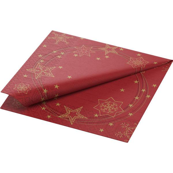 Tissue-Serviette 33 x 33 cm Star Shine Red 3-lagig, 1000 Stk/Krt (4 x 250 Stk)