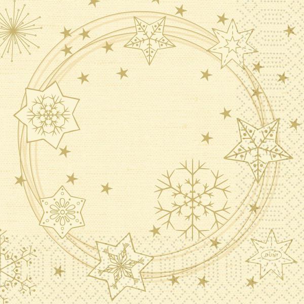 Tissue-Serviette 33 x 33 cm Star Shine Cream 3-lagig, 1000 Stk/Krt (4 x 250 Stk)