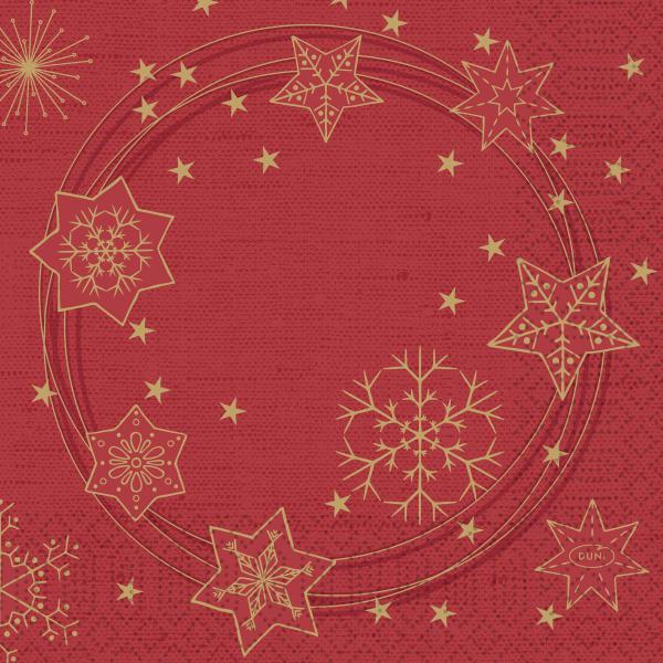 Tissue-Serviette 33 x 33 cm Star Shine Red 3-lagig, 500 Stk/Krt (10 x 50 Stk)