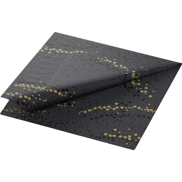 Tissue-Serviette 33 x 33 cm Golden Stardust Black 3-lagig, 500 Stk/Krt (10 x 50 Stk)