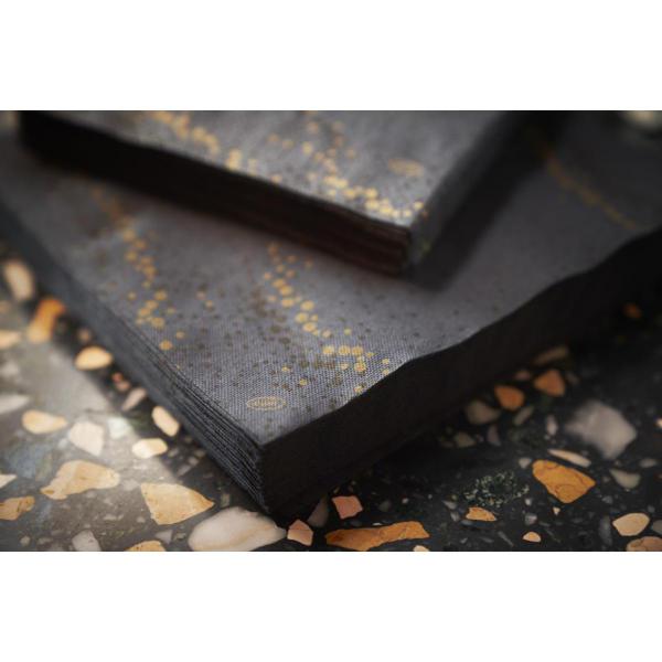 Tissue-Serviette 33 x 33 cm Golden Stardust Black 3-lagig, 500 Stk/Krt (10 x 50 Stk)