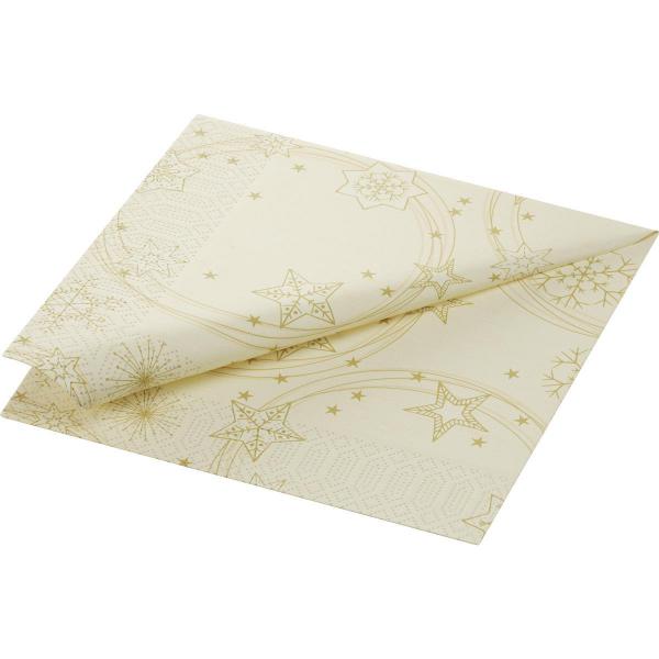 Tissue-Serviette 40 x 40 cm Star Shine Cream 3-lagig, 1000 Stk/Krt (4 x 250 Stk)