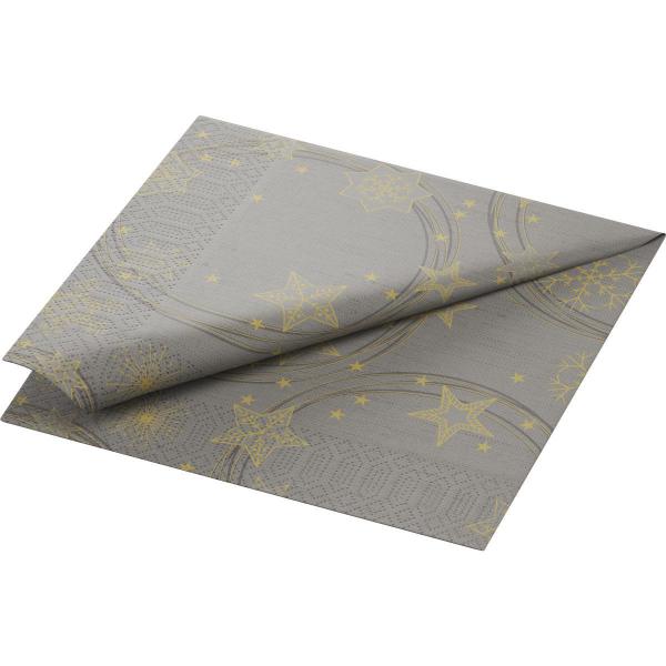 Tissue-Serviette 40 x 40 cm Star Shine Granite Grey 3-lagig, 1000 Stk/Krt (4 x 250 Stk)