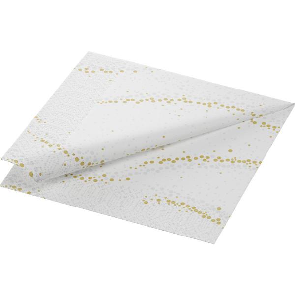 Tissue-Serviette 40 x 40 cm Golden Stardust White 3-lagig, 1000 Stk/Krt (4 x 250 Stk)