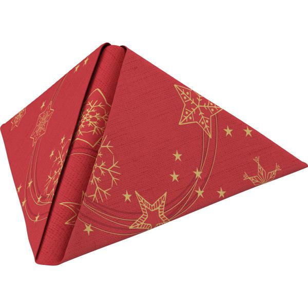 Dunilin®-Serviette 40 x 40 cm Star Shine Red, 225 Stk/Krt (5 x 45 Stk)