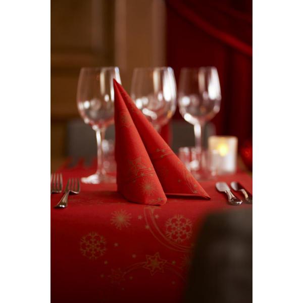 Dunilin®-Serviette 40 x 40 cm Star Shine Red, 225 Stk/Krt (5 x 45 Stk)