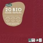 Bio Tissue-Serviette 24 x 24 cm Bordeaux 3-lagig, 240 Stk/Krt (12 x 20 Stk)