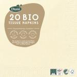 Bio Tissue-Serviette 24 x 24 cm Cream 3-lagig, 240 Stk/Krt (12 x 20 Stk)