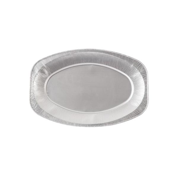 Servierplatte, oval Silver 43 x 29 cm Silber, 50 Stk/Krt (10 x 5 Stk)