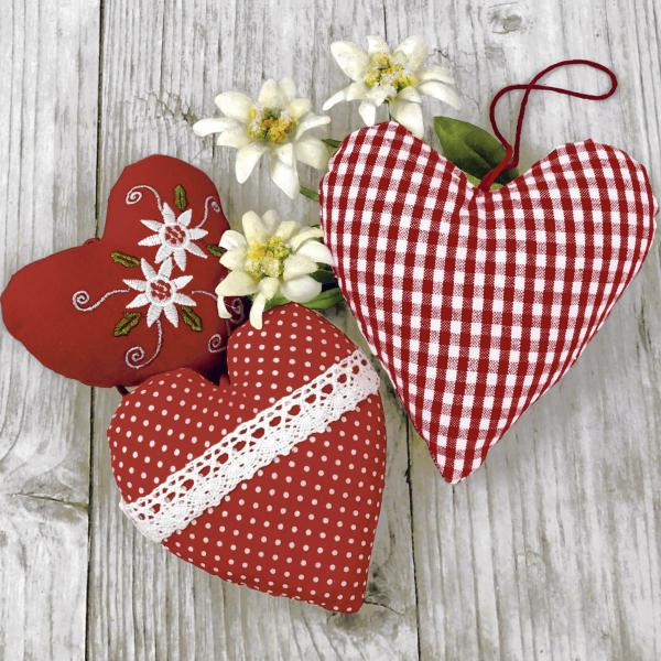 Tissue-Serviette 24 x 24 cm Bavarian Hearts 3-lagig, 240 Stk/Krt (12 x 20 Stk)