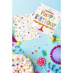 Tissue-Serviette 33 x 33 cm Happy B-Day Colour 3-lagig, 240 Stk/Krt (12 x 20 Stk)