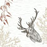 Bio Dunisoft® Serviette 40 x 40 cm Wood & Deer, 360 Stk/Krt (6 x 60 Stk)