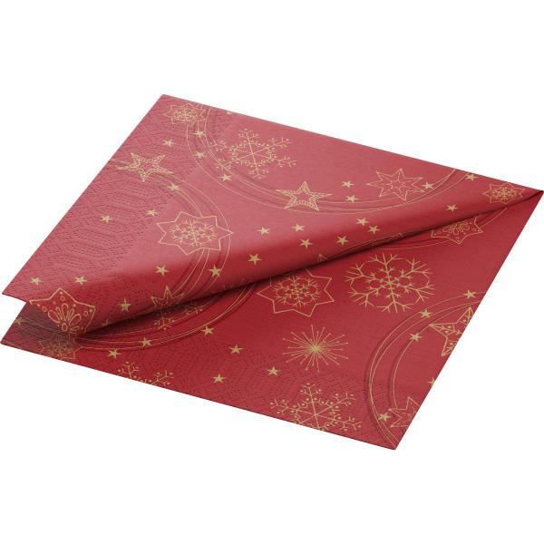 Tissue-Serviette 40 x 40 cm Star Shine Red 3-lagig, 1000 Stk/Krt (4 x 250 Stk)