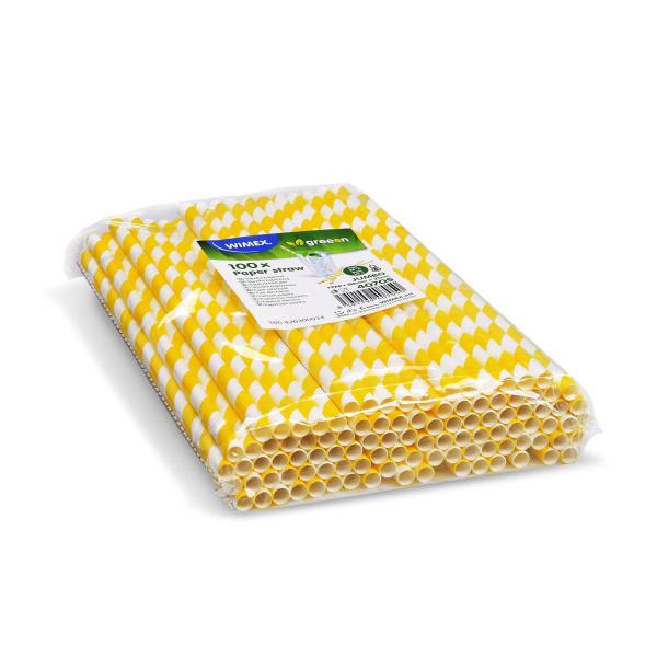 Papiertrinkhalm Spirale gelb `JUMBO` Ø8mm x 25cm [100 St.]