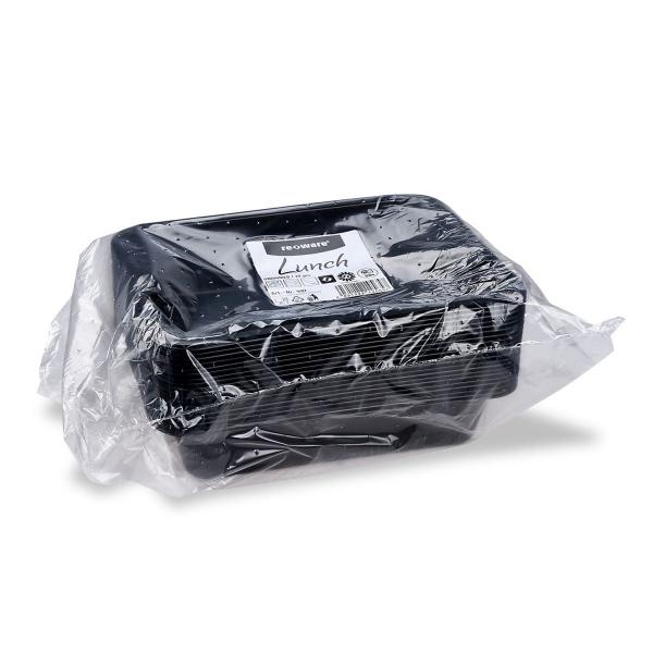 Menü-Schale (PP) Reware Lunch ungeteilt wiederverwendbar schwarz 227 x 178 x 49 mm [20 St.]