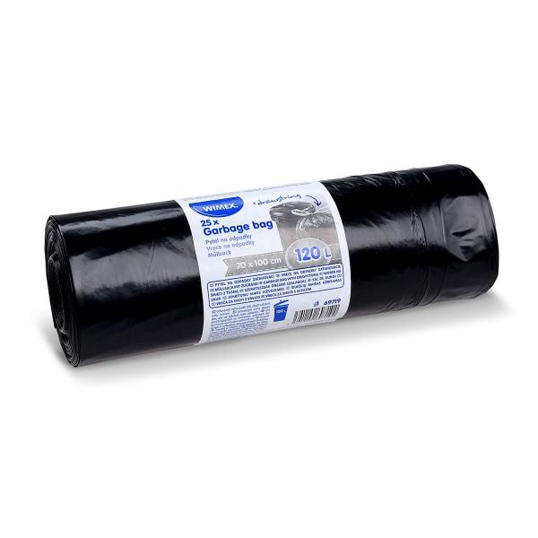Müllsack (LDPE) mit Zugband schwarz 70 x 100 cm 120L [25 St.]