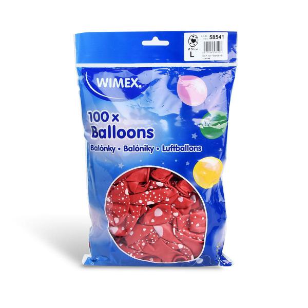 Luftballon Herzen weiß/rot Ø30cm `L` [100 St.]