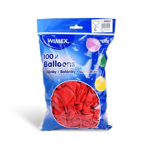 Luftballon Herzform rot Ø35cm `L` [100 St.]