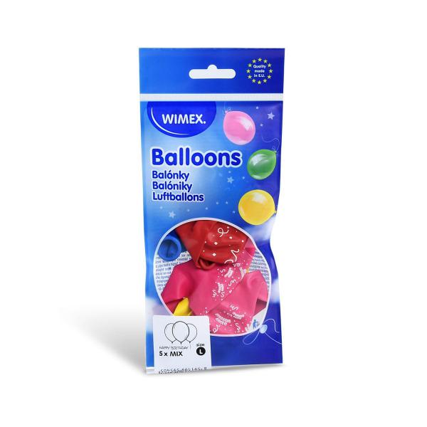 Luftballon "HAPPY BIRTHDAY" bunt gemischt Ø30cm `L` [5 St.]