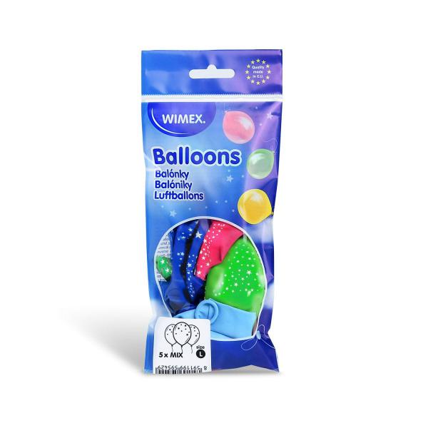 Luftballon Sterne bunt gemischt Ø30cm `L` [5 St.]