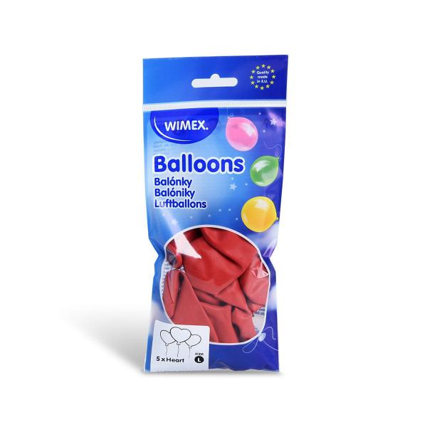 Luftballon Herzform rot Ø35cm `L` [5 St.]