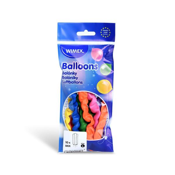 Luftballon lang bunt gemischt Ø8 x 80 cm `L` [10 St.]
