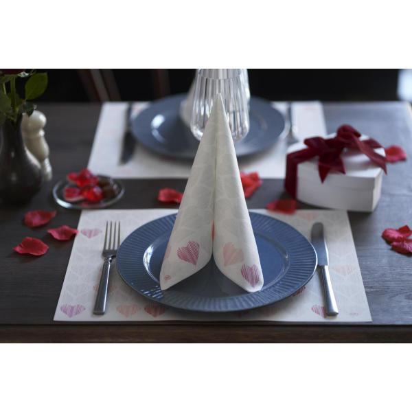 Dunisoft®-Serviette 40 x 40 cm Amour, 720 Stk/Krt (12 x 60 Stk)