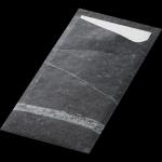 Duni Sacchetto®, Serviettentaschen, Tissue 8,5 x 19 cm MARBLE BLACK, 500 Stk/Krt (5 x 100 Stk)