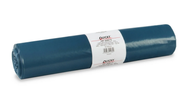 LDPE-Regenerat Müllsäcke, blau, Typ 80, 240 l, 700+300 x 1.250 mm, ca. 240l