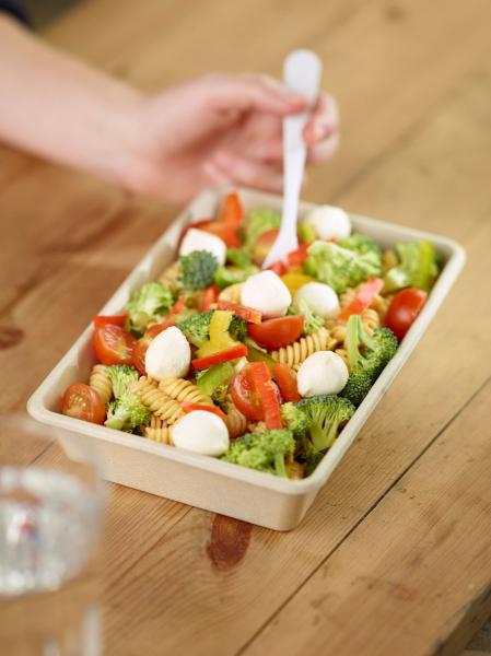 Box Bagasse 850 ml Braun ungeteilt