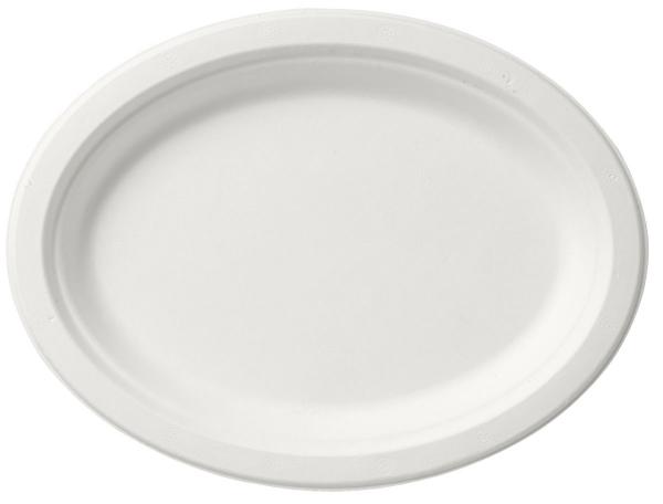 Teller oval Ø 26 cm Weiß